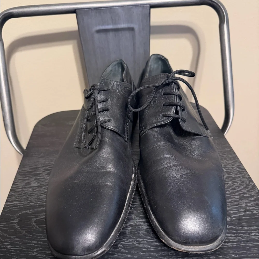 Alfeo Pisani Venezia Black Italian Leather Oxford Dress Shoes 9.5